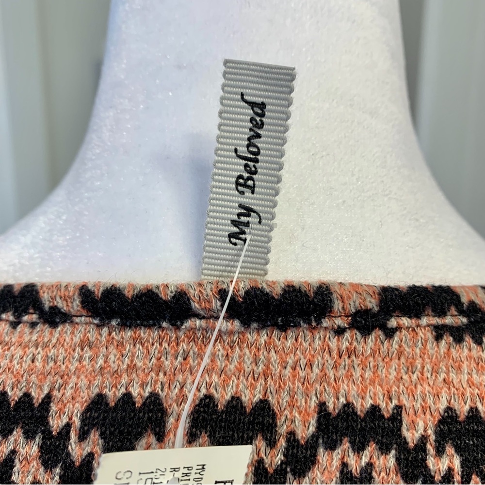 NWT My Beloved Long Sleeve Hanker chief Hem Feather Tassel Sweater Dress size S - Picture 13 of 14